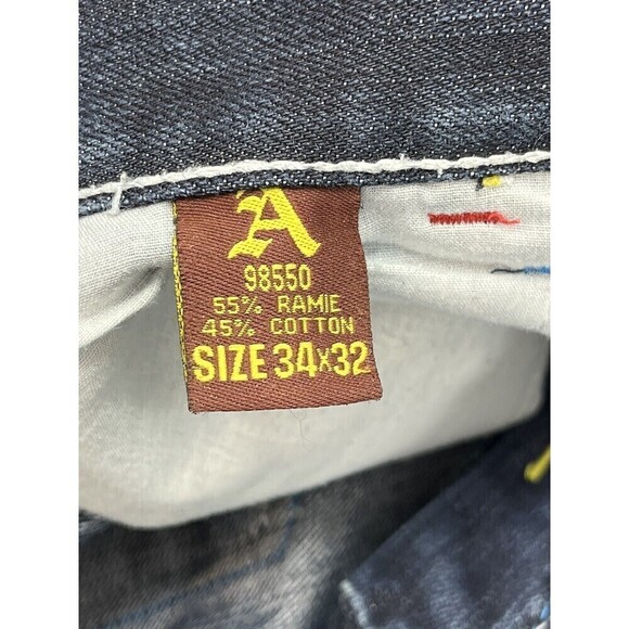 VTG Attitude Gold Baggy Denim Hip Hop Straight Cut Off Shorts Mens Sz 34x15 - Picture 9 of 13